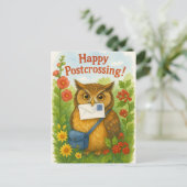 ポストフクロメール鳥ハッピーポストクロッシング葉書 ポストカード (スタンド正面)