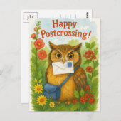 ポストフクロメール鳥ハッピーポストクロッシング葉書 ポストカード (正面/裏面)