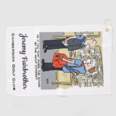 ポストマンはゴルフ場のゴルフ漫画の近くにラウンドしている ゴルフタオル (横)