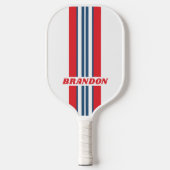 ポストマンノスタルジックストライプラリーの名前 ピックルボールラケット (正面)