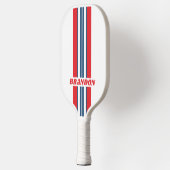 ポストマンノスタルジックストライプラリーの名前 ピックルボールラケット (左)