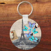 ポストマークスクリプトバタフライパリエフェフィールタワー キーホルダー (正面)