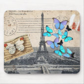 ポストマークスクリプトバタフライパリエフェフィールタワー マウスパッド (正面)
