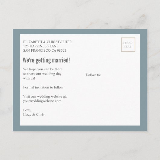 ポストマー結婚クの写真はがきを保存する 案内ポストカード (裏面)
