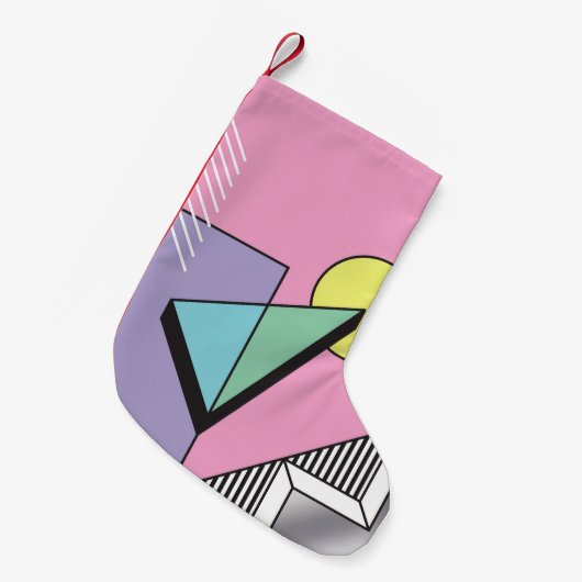 ポストモダンジオメトリ:抽象芸術合成 スモールクリスマスストッキング (正面 (吊り時))