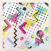 ポストモダンメンフィススタイルパターン ガラスコースター (正面)