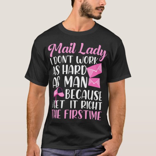 ポスト係のおもしろい郵便配達員 メールマン ポスト Tシャツ (正面)