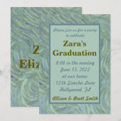 ポスト印象派の卒業パーティ招待状 招待状 (正面/裏面)