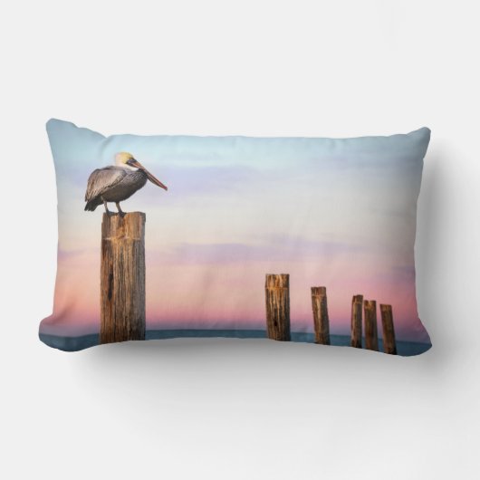 ポスト及びペリカン| Fort Myersのビーチ、フロリダ ランバークッション (正面)