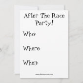 ポスト笑わされるレースパーティの招待状 招待状 (裏面)