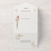 ポスト結婚のドライフラワー展開写真オールイン  オールインワン招待状 (外側)