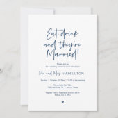 ポスト結婚ズのブランチ食べ、ドクリンク、およびインビ結婚したータ 招待状 (正面)