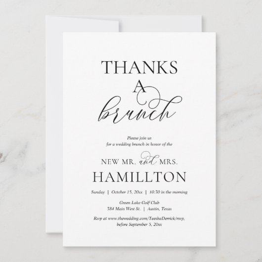 ポスト結婚ズブランチ感謝していブランチ招待状 招待状 (正面)