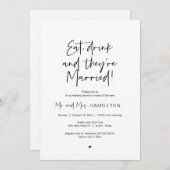 ポスト結婚ズブランチ食べ、ドリンクと結婚したす 招待状 (正面/裏面)