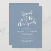 ポスト結婚ズ、新婚のダスティブルーとブランチ 招待状 (正面/裏面)