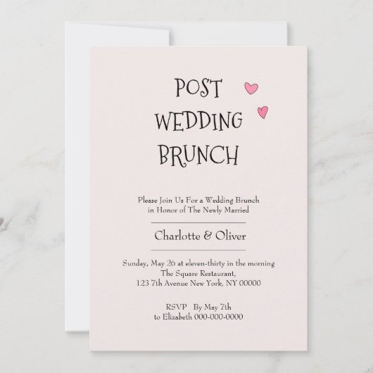 ポスト結婚ブランチ 招待状 (正面)