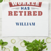 ポスト退職した会社員タイポグラフィパーソナライズされた キッチンタオル (折り畳み)