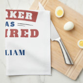 ポスト退職した会社員タイポグラフィパーソナライズされた キッチンタオル (四つ折り)