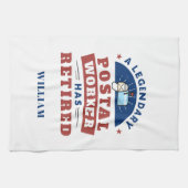 ポスト退職した会社員タイポグラフィパーソナライズされた キッチンタオル (横)