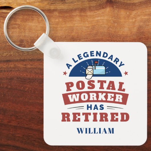 ポスト退職した会社員タイポグラフィパーソナライズされた キーホルダー (正面)