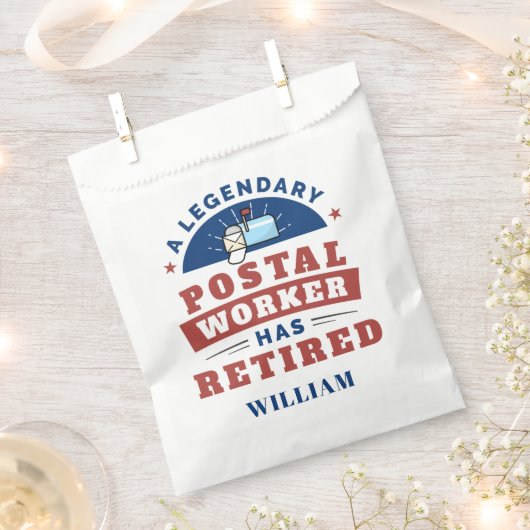 ポスト退職した会社員タイポグラフィパーソナライズされた フェイバーバッグ (クリップ留めされた状態)