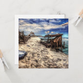 ポスト黙示録の空の放棄されたビーチ カード (正面/裏面インサイチュ)