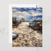 ポスト黙示録の空の放棄されたビーチ ポストカード (正面/裏面)