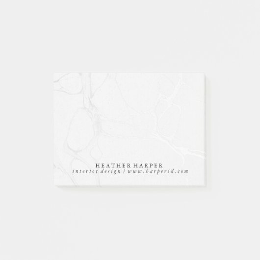 ポスト・イットのメモ帳-銀製の大理石 ポストイット (正面)