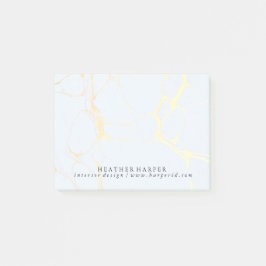 ポスト・イットのメモ帳-青及び金ゴールドの大理石 ポストイット