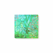 ポスト・イットを絵を描く海の混合メディアの下