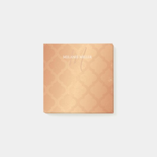 ポスト・イット-銅の格子イニシャルの名前 ポストイット (正面)