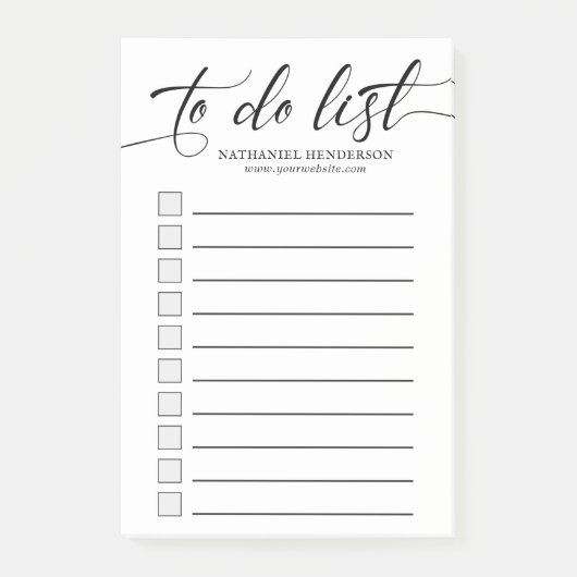 ポストItに関するメモをリストするミニマリスト ポストイット (正面)