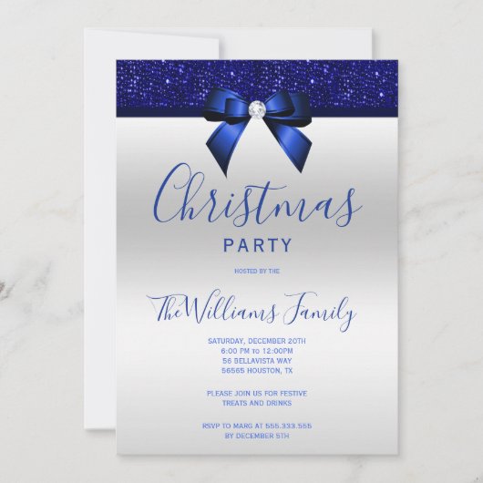 ポスネイビーブルージュエルボウクリスマスパーティー 招待状 (正面)