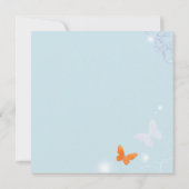 ポスバタフライ淡い色のブルースウィート16パーティー 招待状 (裏面)