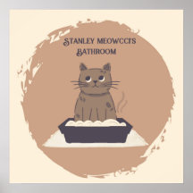 ポスパーソナライズされたター、猫のトイレ、ブラウン猫