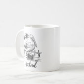 ポスパーソナライズされたトヤシの木にペリカンという名前を付ける コーヒーマグカップ (正面左)