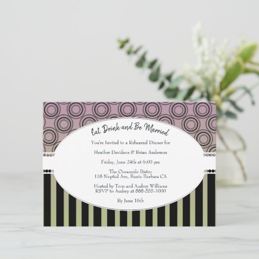 ポスピンクアンドグリーンリハーサルディナー招待状 招待状 (スタンド正面)