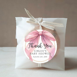 ポスピンクコケットボウベビーシャワー ラウンドシール