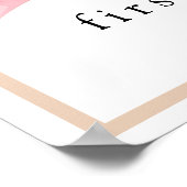 ポスピンクコケットボウ誕生日ウェルカムサイン ポスター (角)