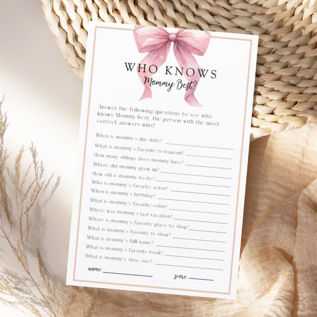 ポスピンクコケット弓ベビーシャワーゲーム (クリエイターアップロード済み)