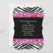 ポスピンクスパークルゼブラガールズ誕生日 招待状 (裏面)