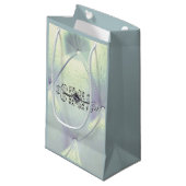 ポスピンタックサテン見た青い銀 スモールペーパーバッグ (正面アングル)