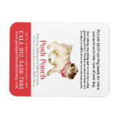 ポスプックかわいいパグ犬歩くサービス事業 マグネット (横)