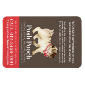 ポスプックかわいいパグ犬歩くサービス事業 マグネット (横)