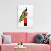 ポスボックス上の孔雀 キャンバスプリント (インサイチュ (リビング))