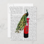 ポスボックス上の孔雀 ポストカード (正面/裏面)