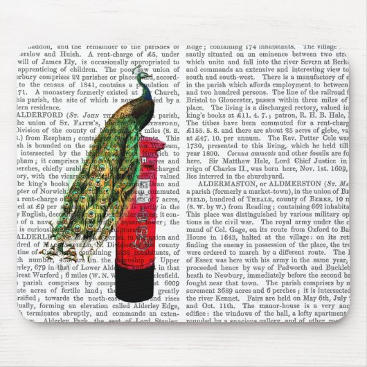 ポスボックス上の孔雀 マウスパッド (正面)