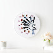 ポスポクジャクと蝶 ラージ壁時計 (ホーム)