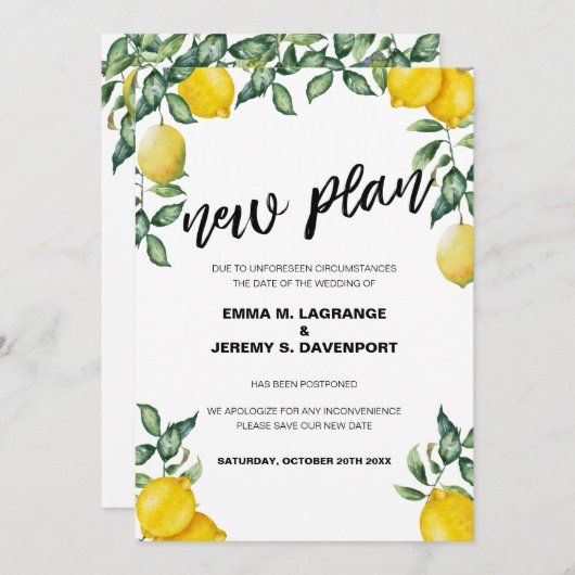 ポスポ結婚ーンの日付、レモンの新しい計画の発表 セーブザデート (正面/裏面)