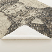 ポスマン・ジョセフ・ローリン（セピア・スケッチ） (by van ゴッホ) シェルパブランケット (3/4)